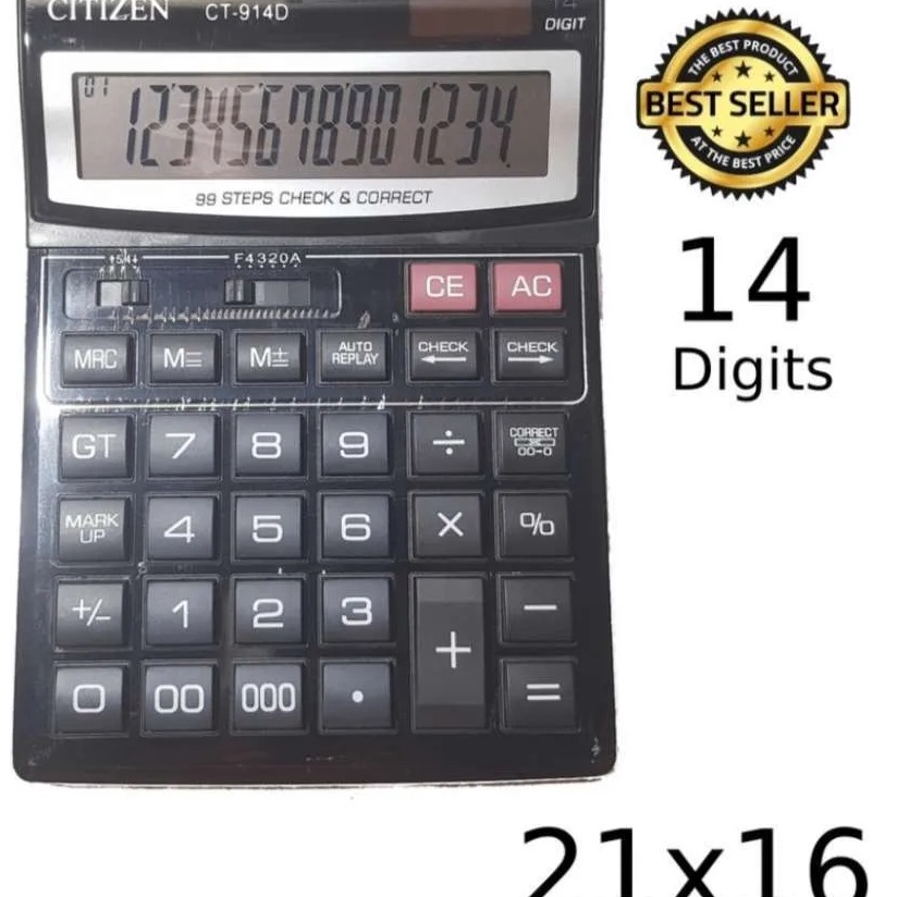 

Kalkulator CITIZEN 14 Digit CT914D Ukuran Besar