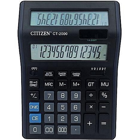 

KALKULATOR CITIZEN CT 2 14 DIGIT KALKULATOR DENGAN TAMPILAN 2 LAYAR HIGHT QUALITY