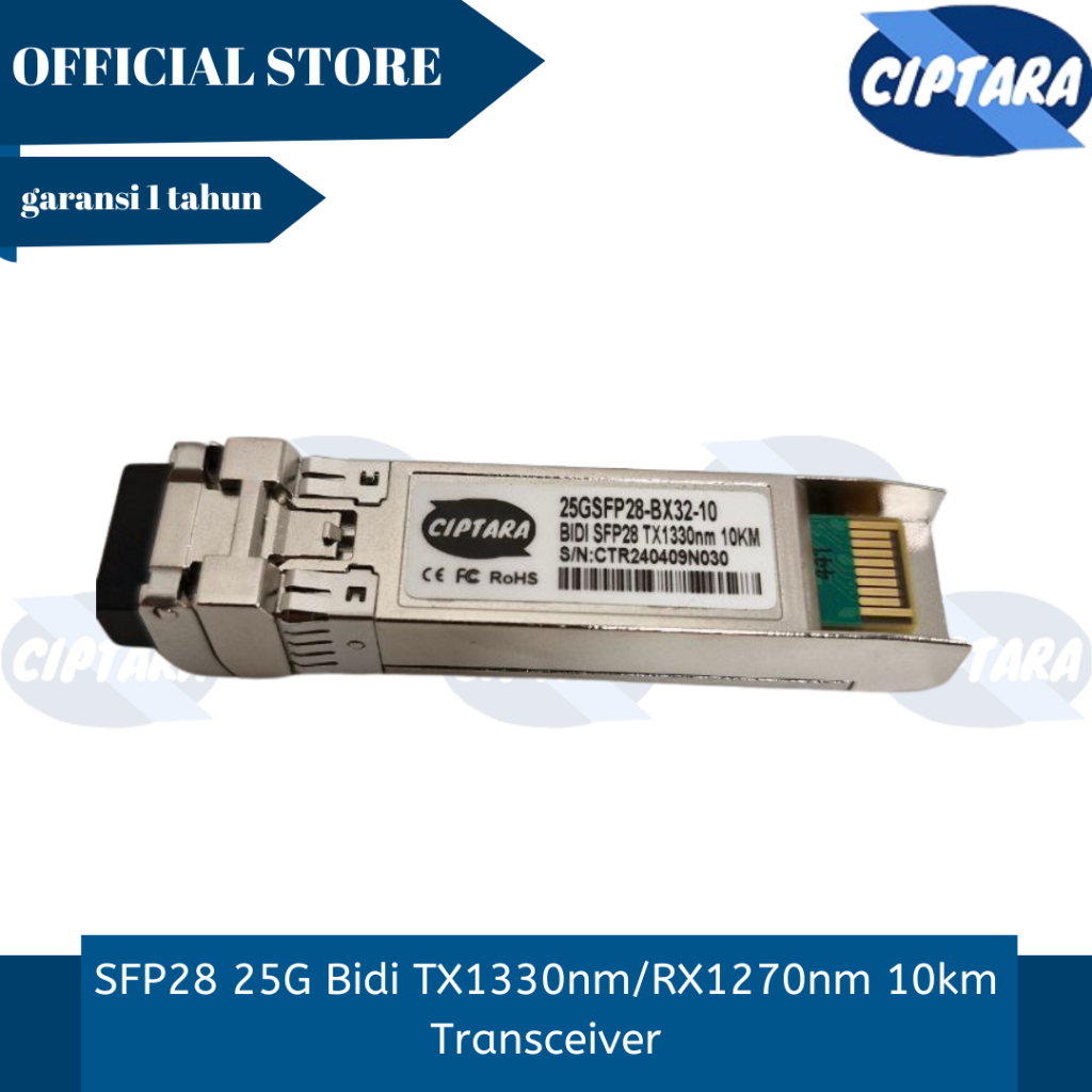 SFP28 25G Bidi TX1330nm/RX1270nm 10km Transceiver
