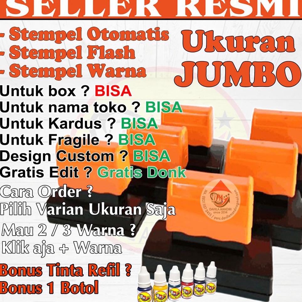 

STEMPEL OTOMATIS JUMBO STEMPEL KARDUS STEMPEL FRAGILE tinta refil