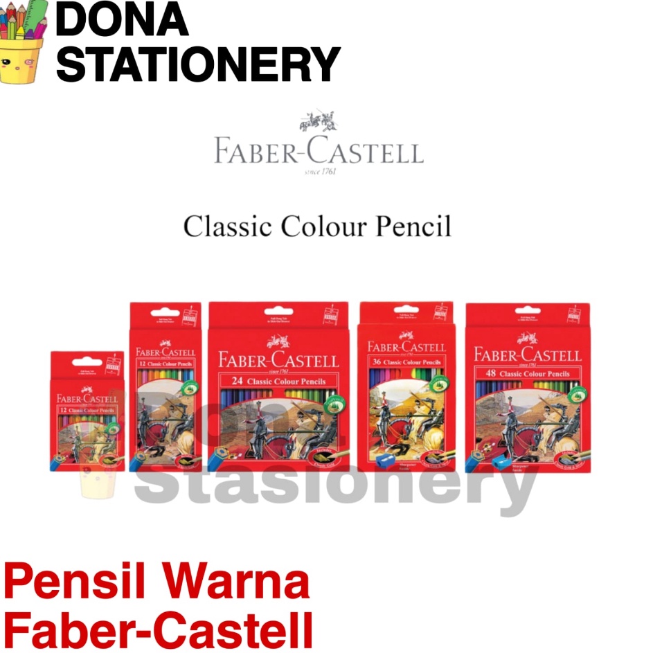 

Modern Pensil Warna Classic Faber Castell 12 24 dan 48 Warna