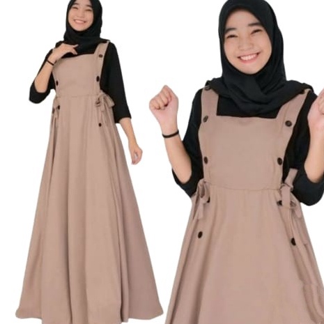 Dress Overall Naomi inner nyatu  Gamis ABG  Gamis Remaja tangg untuk usia 1418tahun