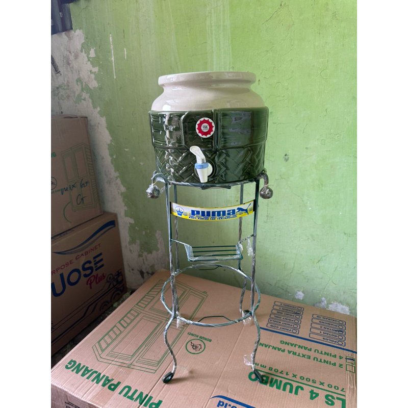 Guci galon dan kaki besi kokoh 1 set