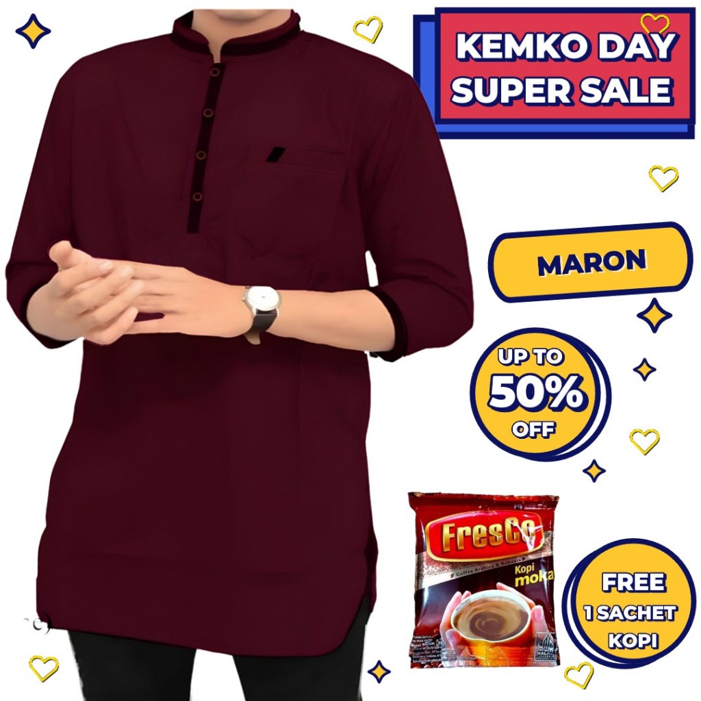 KEMKO KEMEJA BAJU KOKO PRIA DEWASA COWOK LAKI LAKI LENGAN PANJANG MOTIF AGAM IMPORT ORIGINAL TERBARU