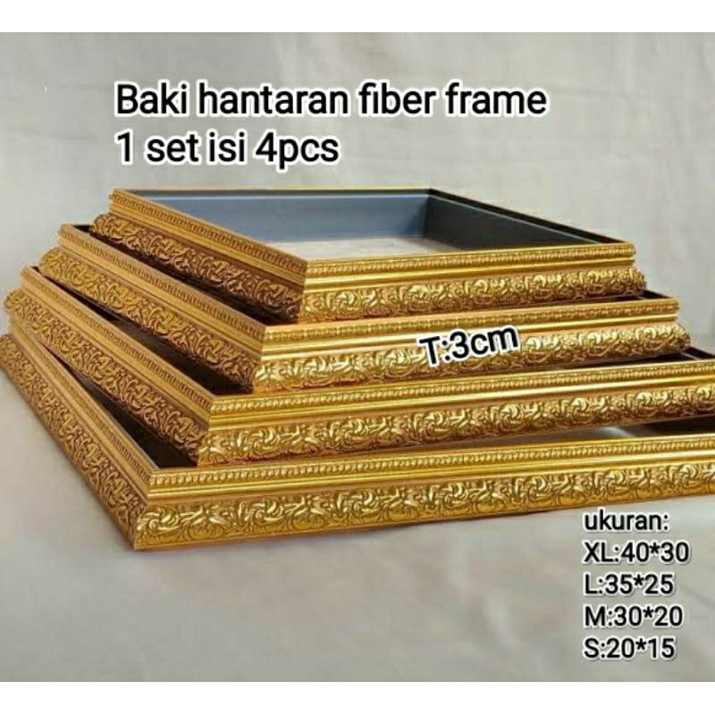 

BAKI KOTAK HANTARAN SESERAHAN FIBER FRAME 1 SET ISI 4 PCS