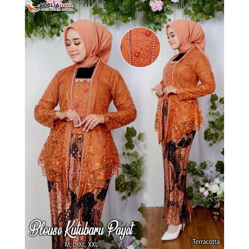 FREE HIJAB/stelan kebaya kutubaru/kebaya wisuda/kebaya Kartini/kebaya modern