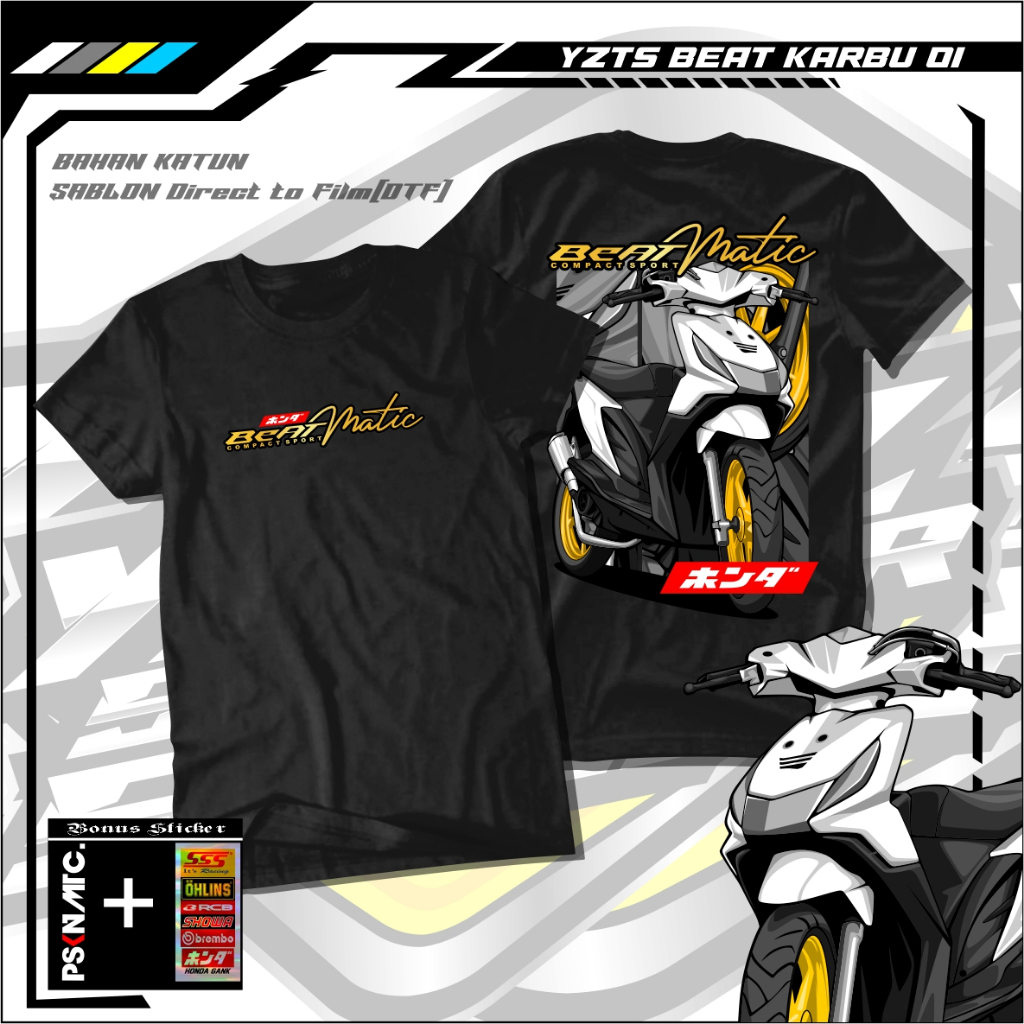 KAOS BEAT KARBU  - Kaos Distro Pria Wanita Original Custom Desain Motor BEAT KARBU Baju MOTOR BEAT