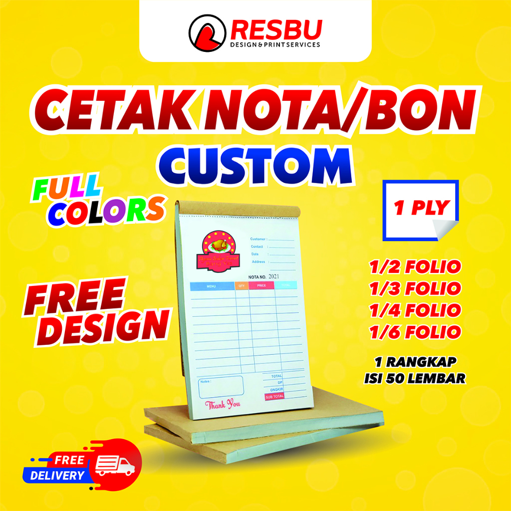 

NOTA / BON / KWITANSI / SURAT JALAN CUSTOM MURAH !!!