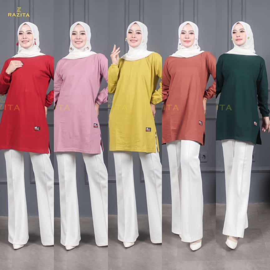 Atasan Tunik Polos Kaos Combed 20S Premium