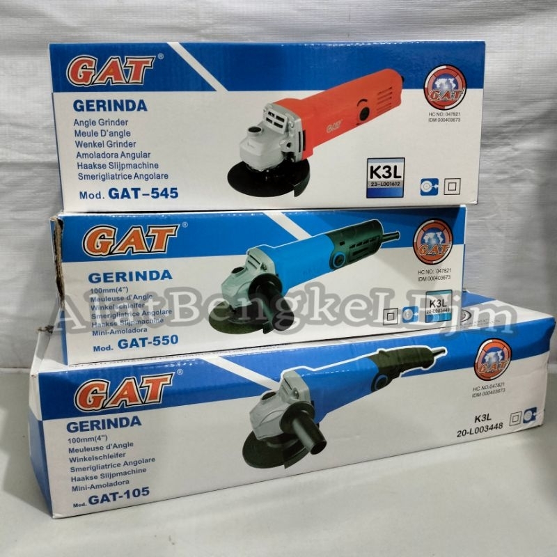 MESIN GERINDA LISTRIK "GAT" 100MM (4") TYPE 550 & 105 ||MESIN GURINDA/GRINDA LISTRIK 4"