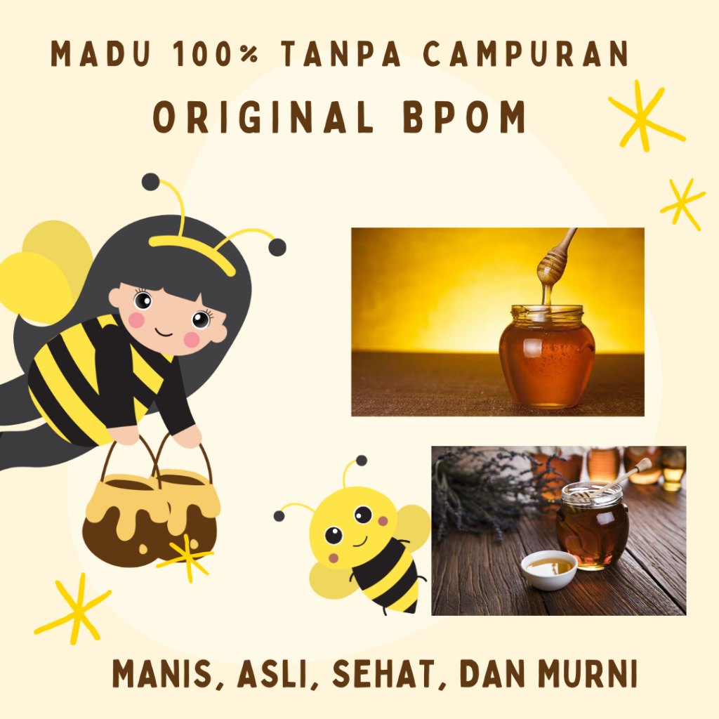 

Madu asli, manis, sehat, dan murni 100% tanpa campuran original BPOM dengan ukuran 640 ml