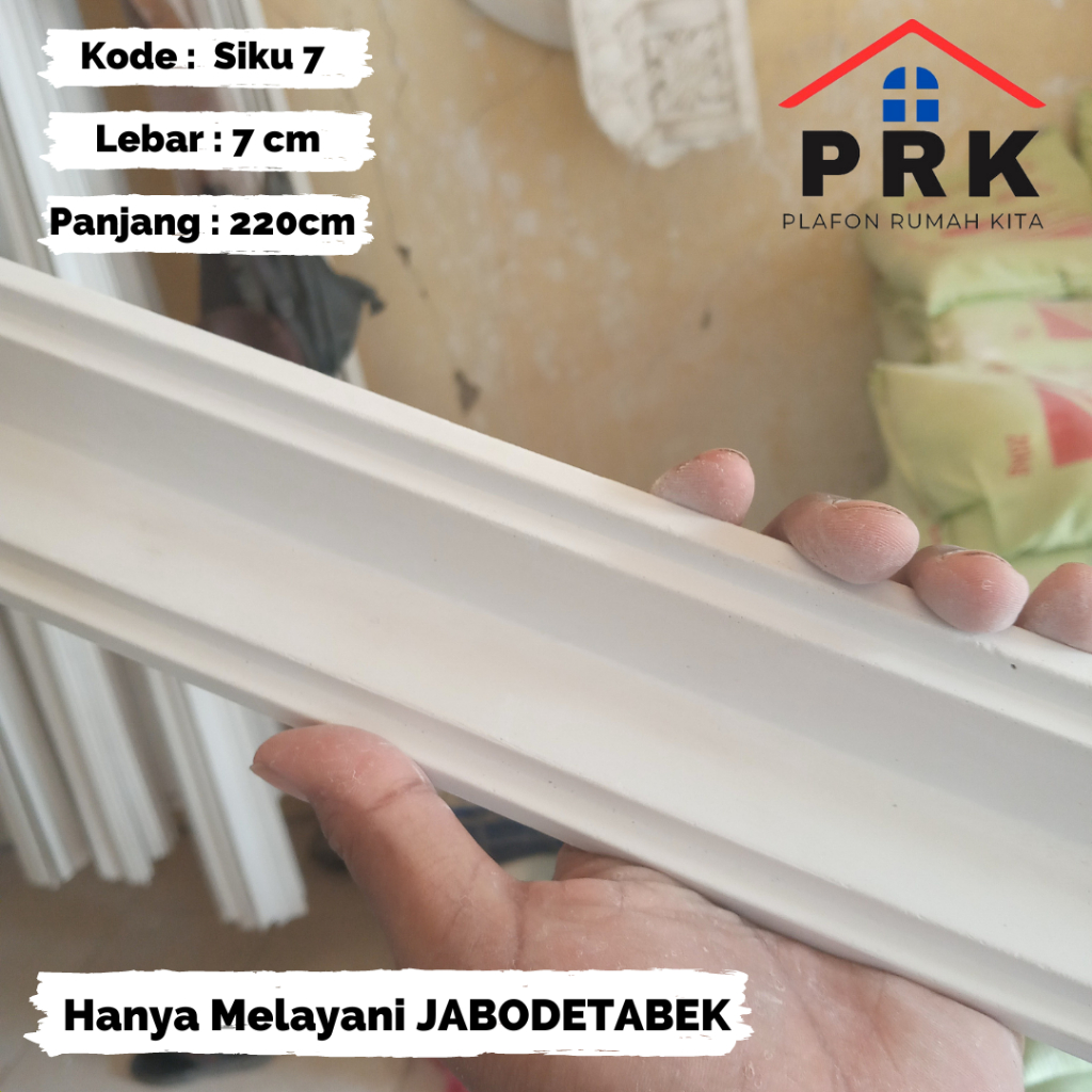 Lis List Gypsum Gipsum Motif (MINIMALIS) Siku Polos lebar 7cm Plafon ornament dekoratif untuk Interi