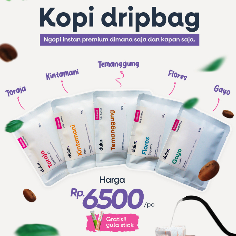 

Drip coffee Kopi drip sachet by dulur