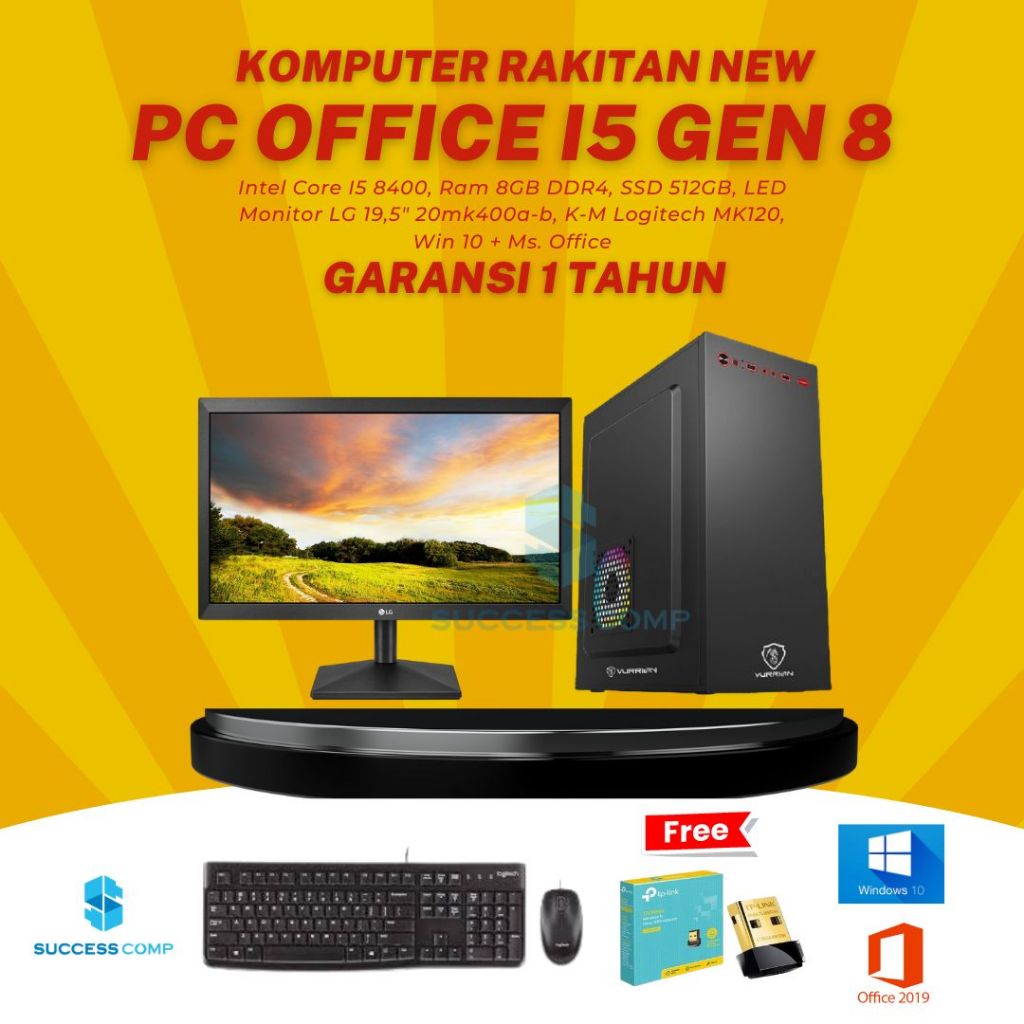 PC RAKITAN CORE I5 8400 GEN 8 SSD 512GB