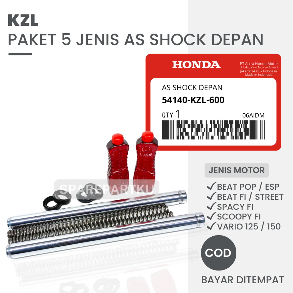 BONUS PER SHOK + PAKET AS SHOCK DEPAN BEAT FI KZL / BEAT POP / BEAT ESP / BEAT STREET / VARIO 125 15