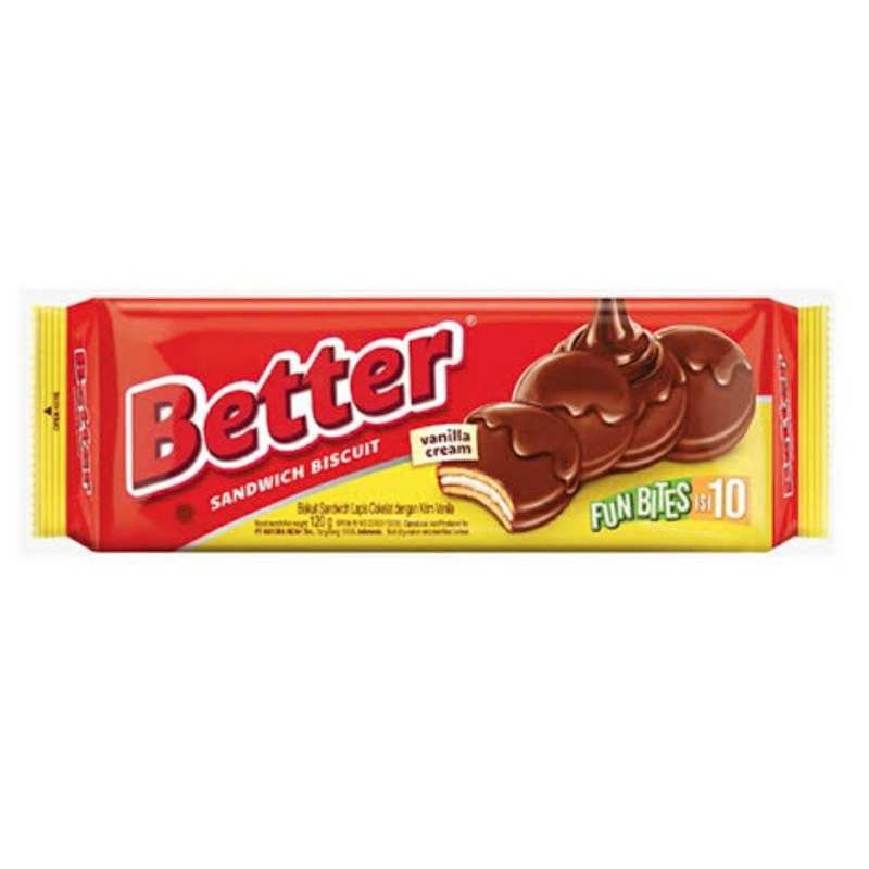 

[PGO] Better FunBites Isi 10 pcs Biskuit Vanila Cream 100gr