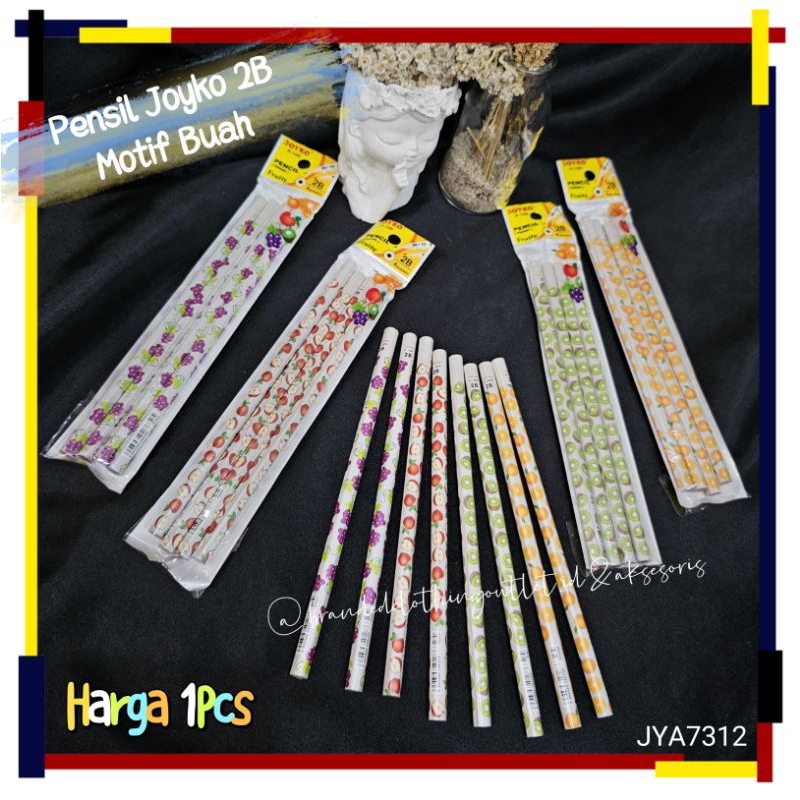

PENSIL JOYKO 2B KUALITAS SUPER / PENSIL JOYKO MOTIF BUAH P-109 / PENCIL 2B LUCU / FRUITY PENCIL / JYA7312