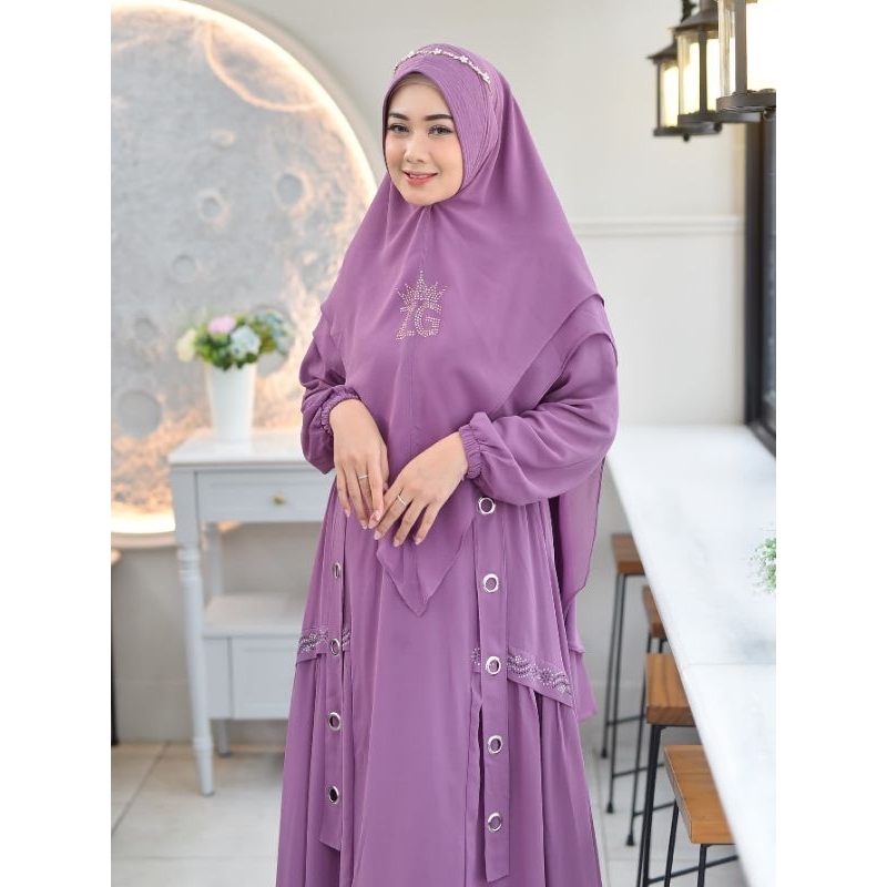 humaira syar'i ceruty bebydol full furing/ gamis syar'i premium/gamis mulim