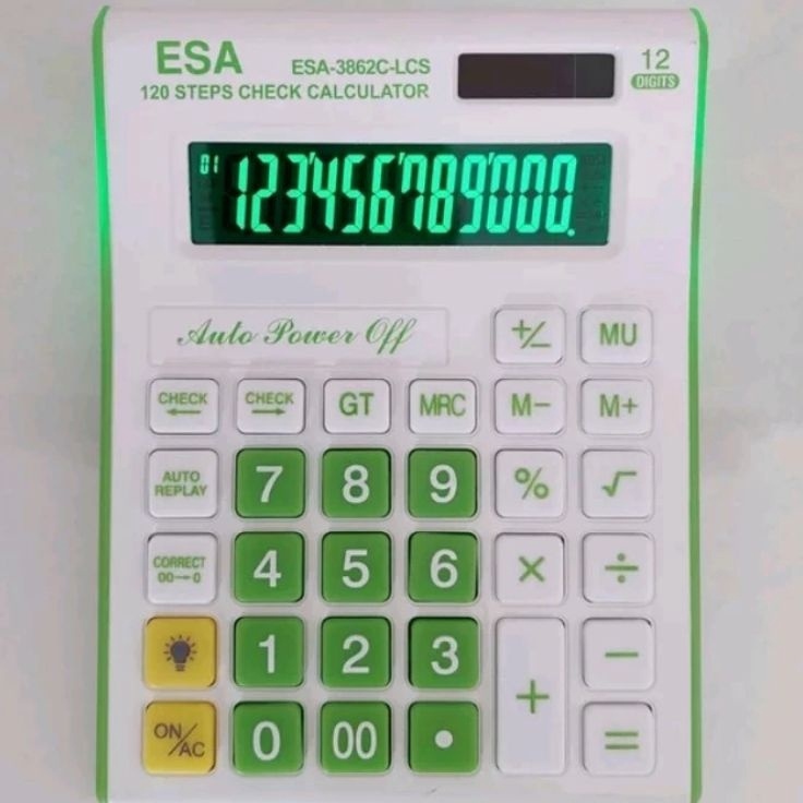 

Mewah Kalkulator LED Esa Calculator Esa Led 3862CLcs 12Digit