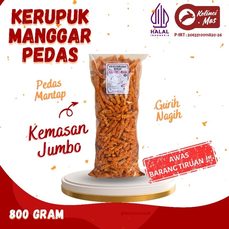 

KERUPUK MANGGAR/ KERUPUK AKAR SUPER PEDAS CAP KELINCI MAS