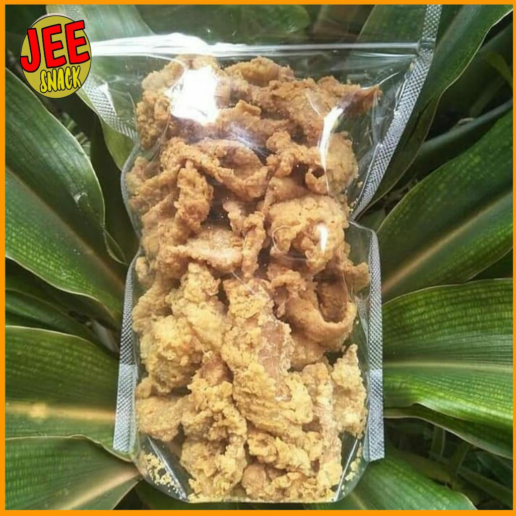 

Keripik Kulit Ayam Crispy 250 gram Daun Jeruk/ Kulit Crispy Kulit ayam Pedas