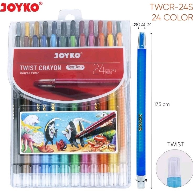 

Sale Krayon Putar Panjang 24 Warna Twist Crayon JOYKO