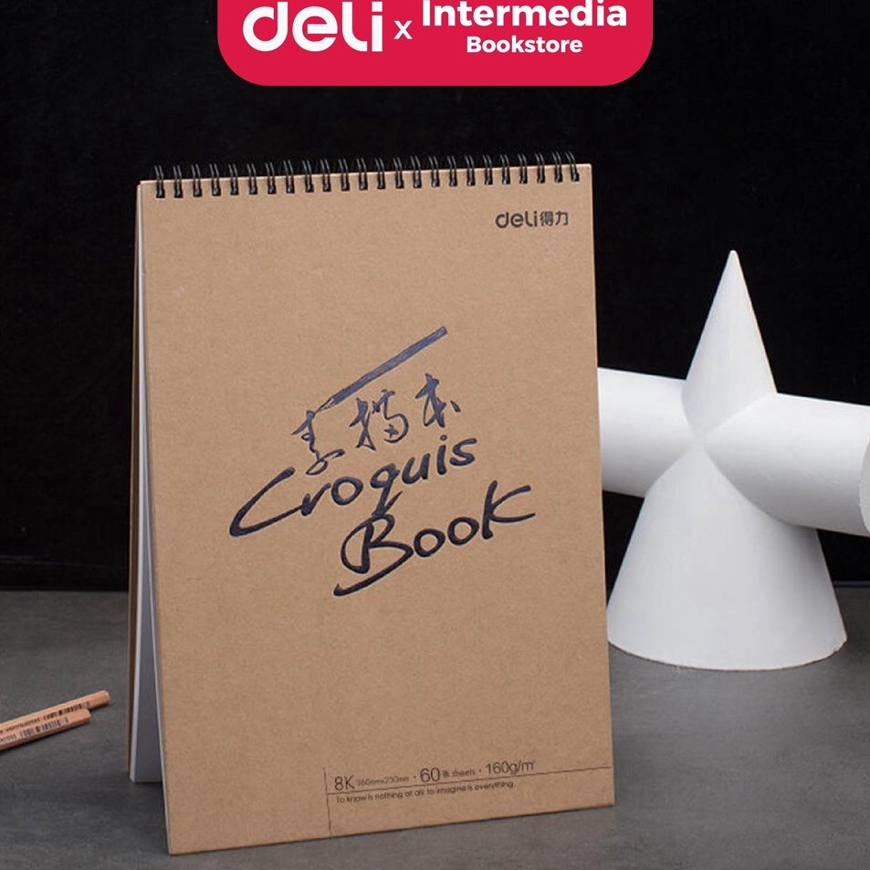 

Deli 73634 sketch book 6 lembar buka vertikalatau diputar A4