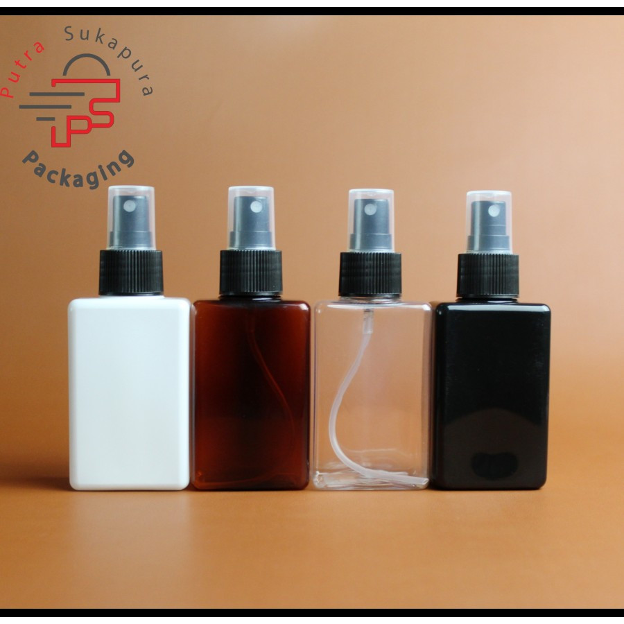 botol spray 100ml kotak/botol spray 100ml/spray hitam neck 24