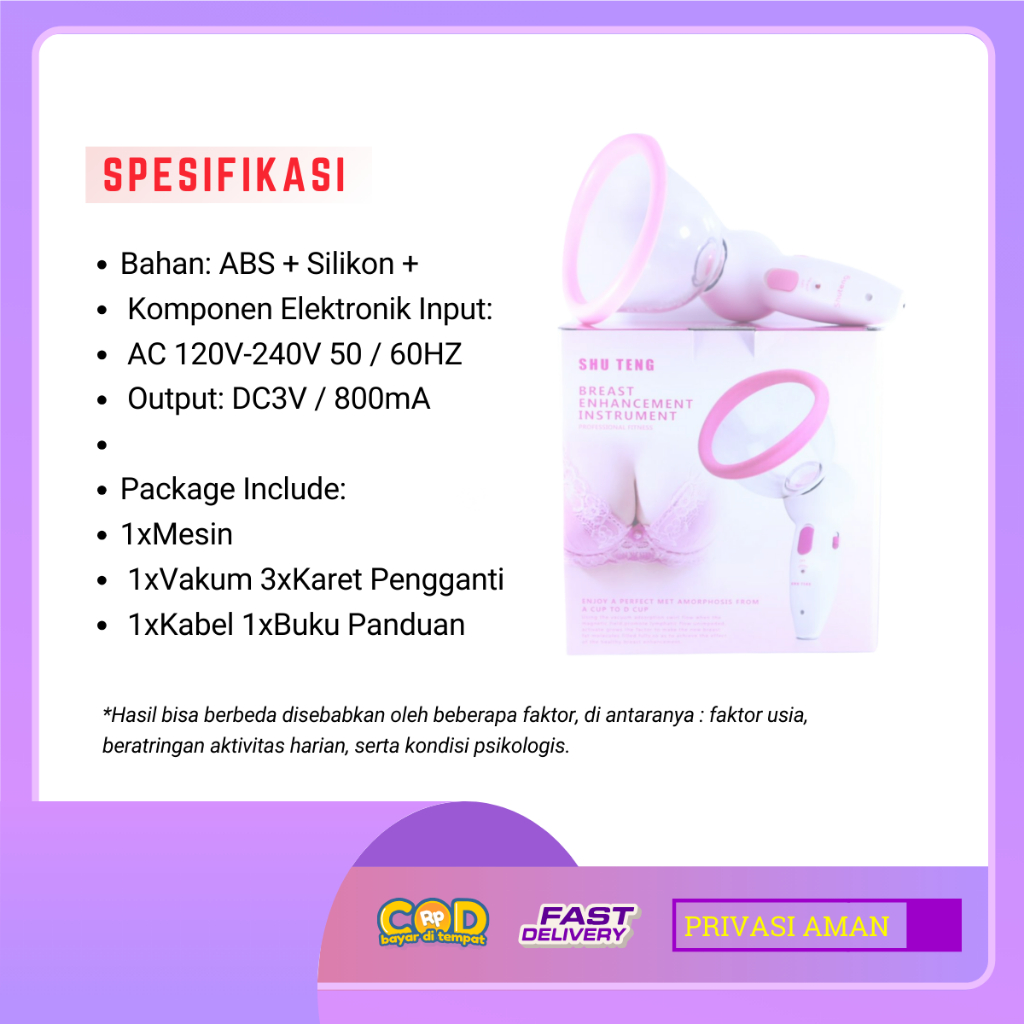 VACUM ELEKTRIK PEMBESAR PAYUDARA AMPUH PERMANEN BPOM