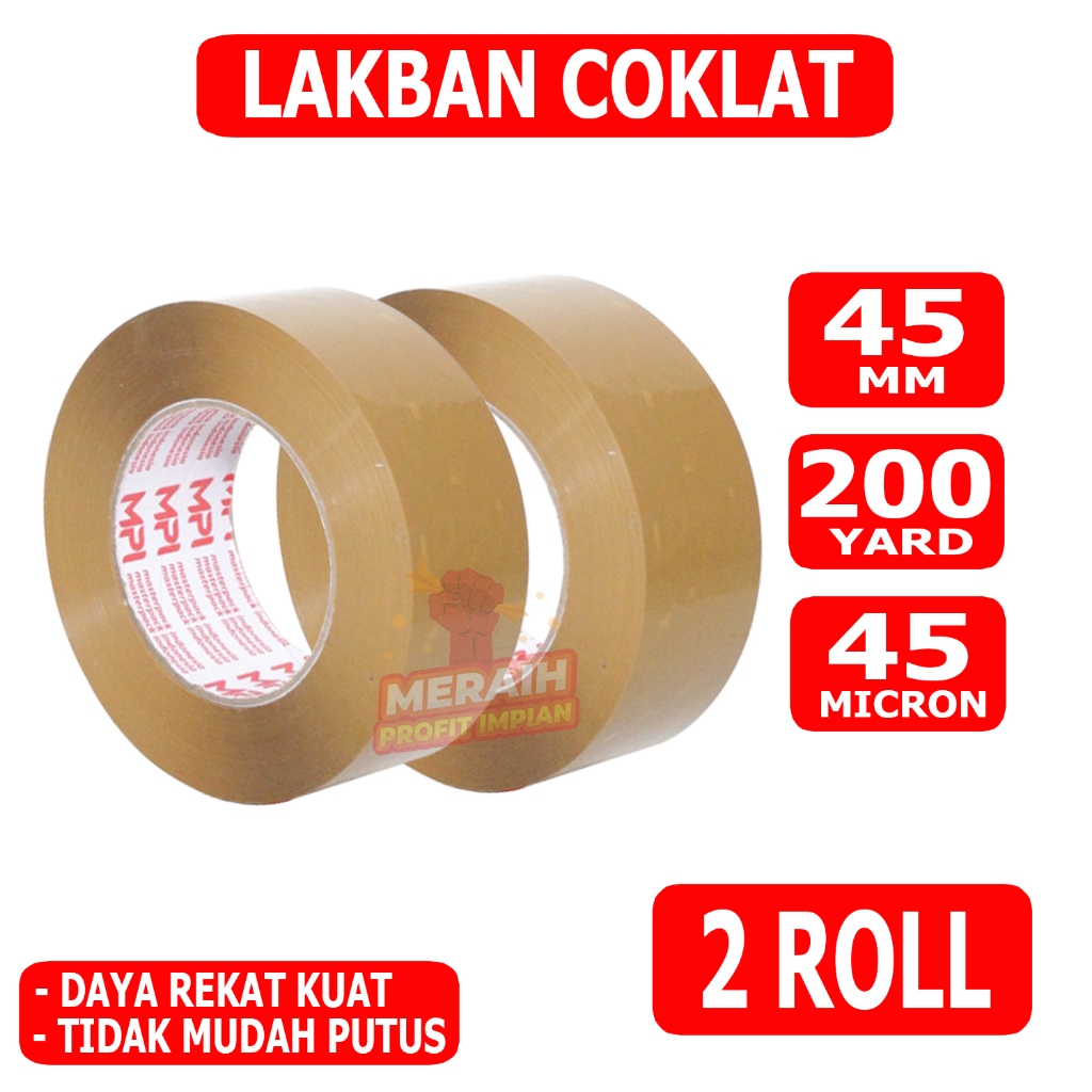

2 Pcs - Lakban Coklat 200 Yard - Lakban MPI 45 mm x 200 yard - Lakban Paket - SUPER MURAH!!!