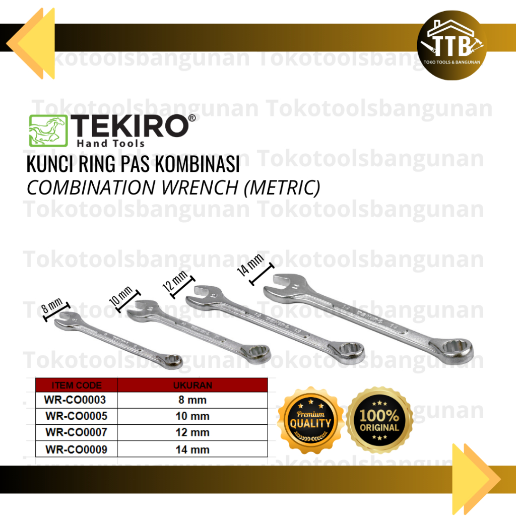 TEKIRO Kunci ring pas/Combination Wrench  8 10 12 14mm