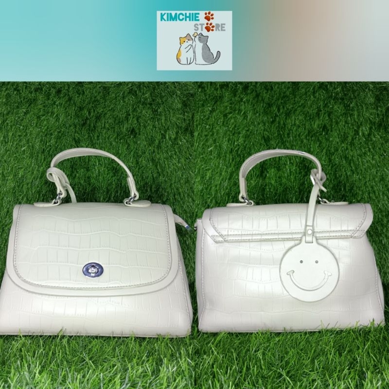 TAS SELEMPANG WANITA TAOLEYU SLING BAG CREAM (preloved) real pict
