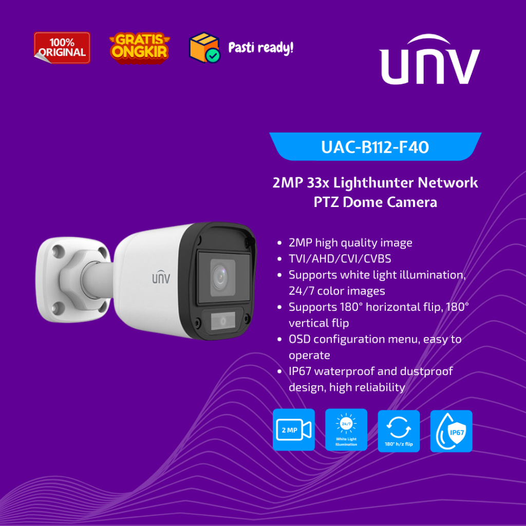 UNV UAC-B112-F40 Uniview CCTV 2MP HD Fixed IR Mini Bullet Analog Camera