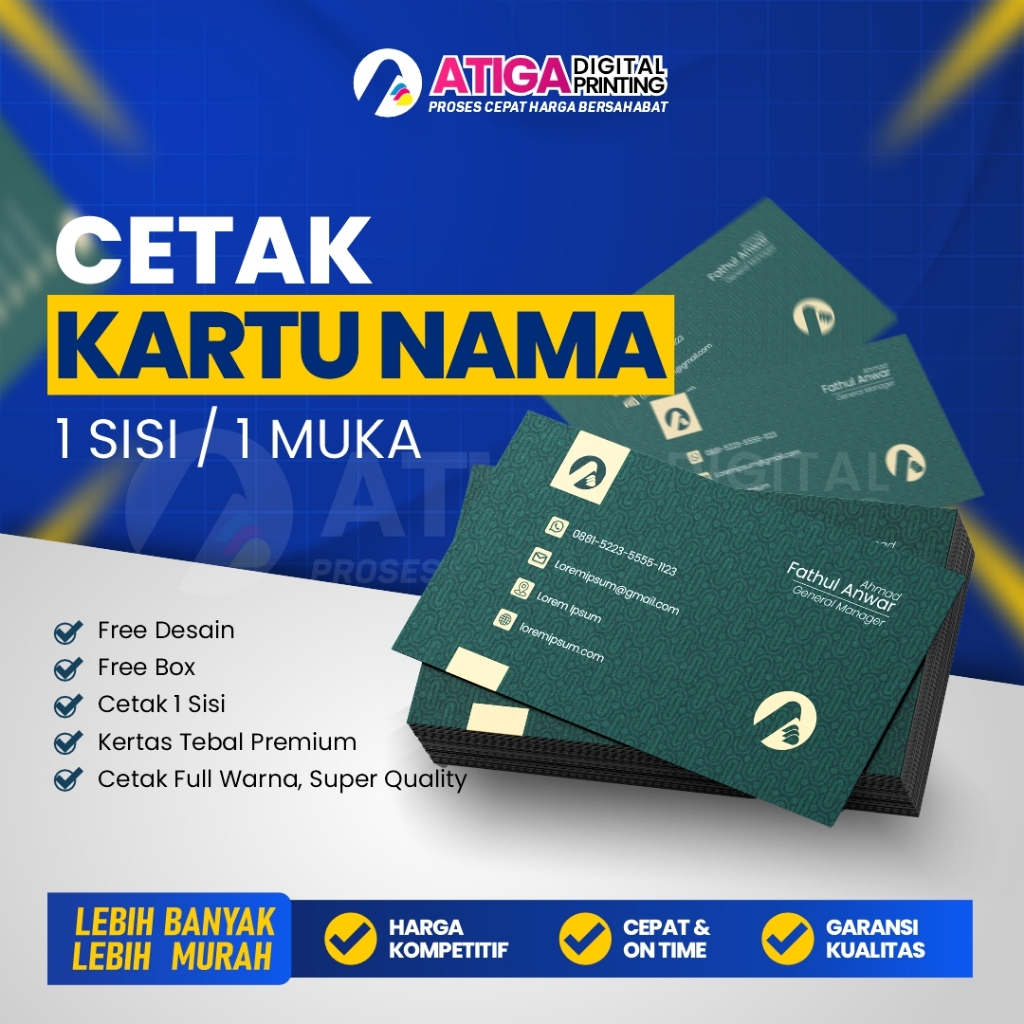 

Cetak kartu nama 1 Sisi | Print Kartu Nama | Cetak Kartu Bisnis 100 pcs