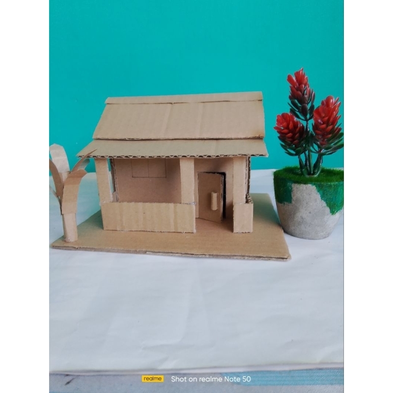 Prakarya miniatur rumah dari kardus