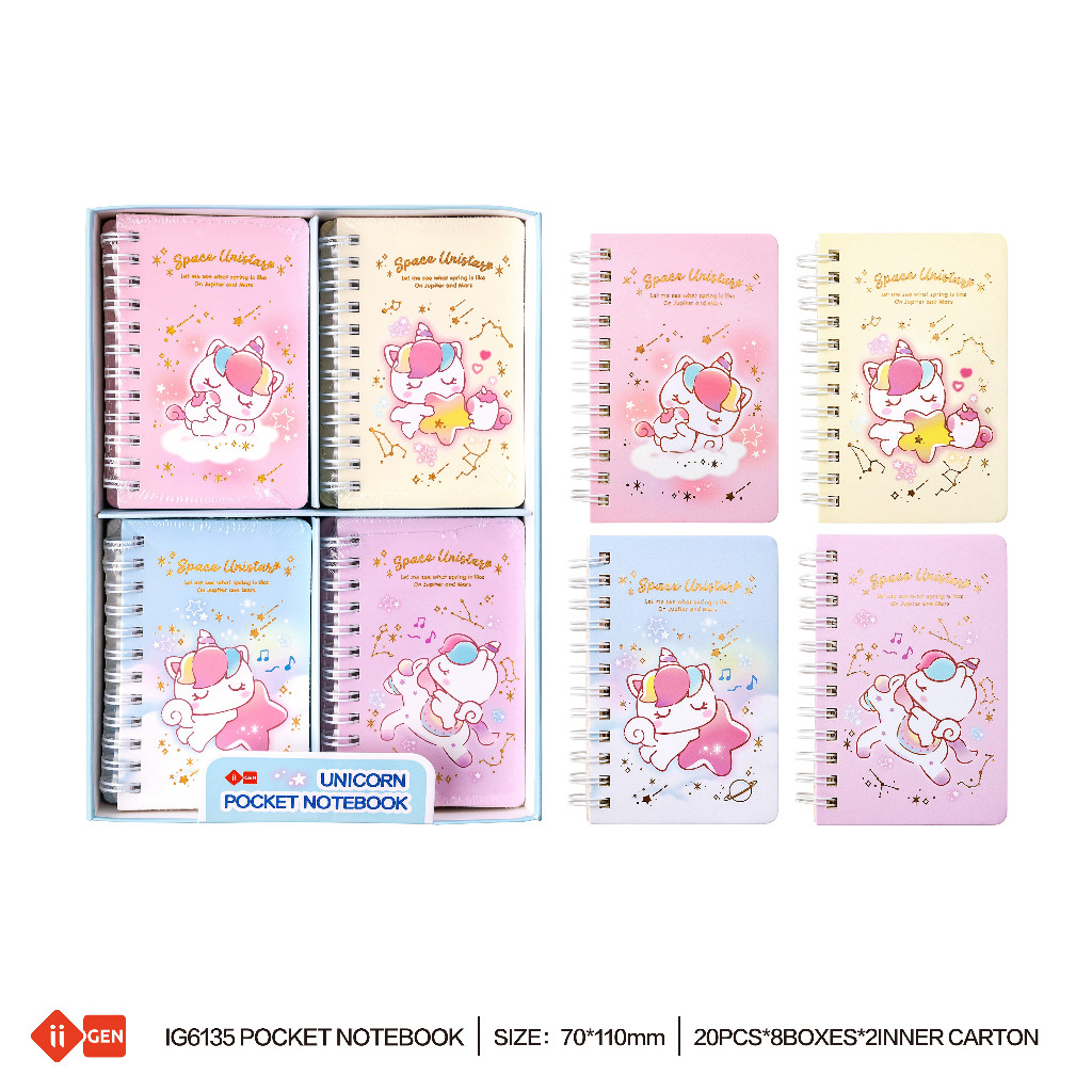 

Unicorn Mini Memo/Notebook/ Buku Catatan / Memo / Pocket Notebook IIGEN IG6135