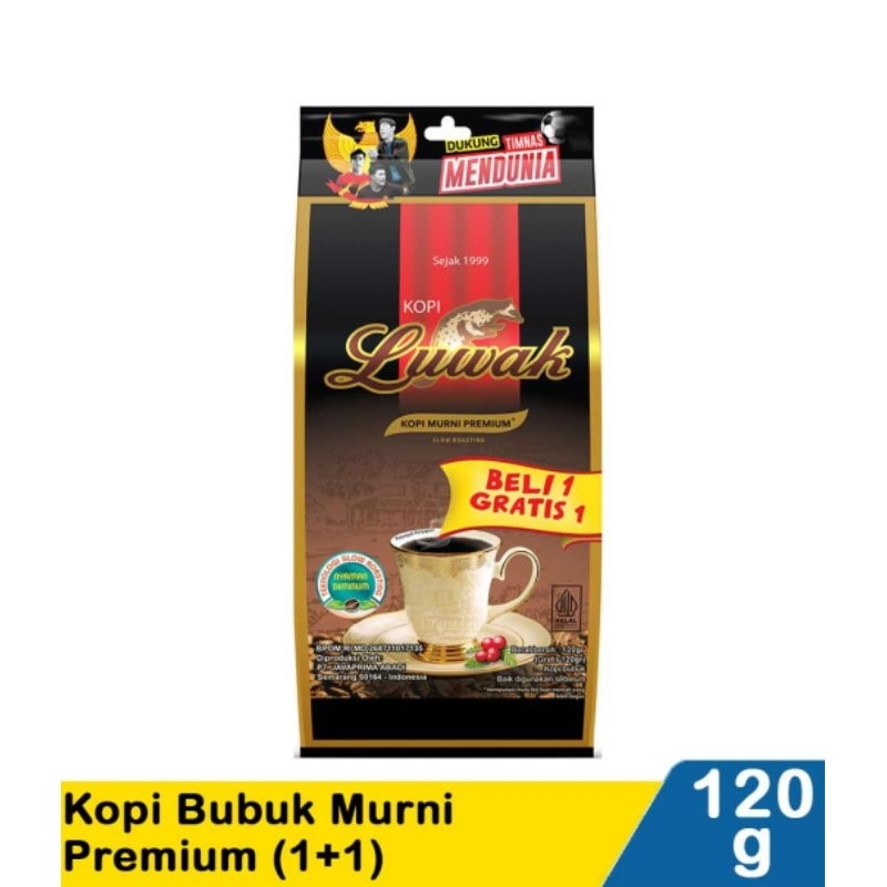 

LUWAK KOPI BUBUK MURNI PREMIUM 2x120 GRAM BELI 1 GRATIS 1 DI PRODUKSI DENGAN TEKNOLOGI SLOW ROASTING NYAMAN BUAT DI MINUM BY JAVAPRIMA ABADI TStore