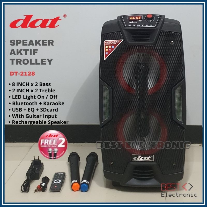 SPEAKER AKTIF TROLLEY 8 INCH DAT DT 2128 DT2128 DT-2128 BLUETOOTH