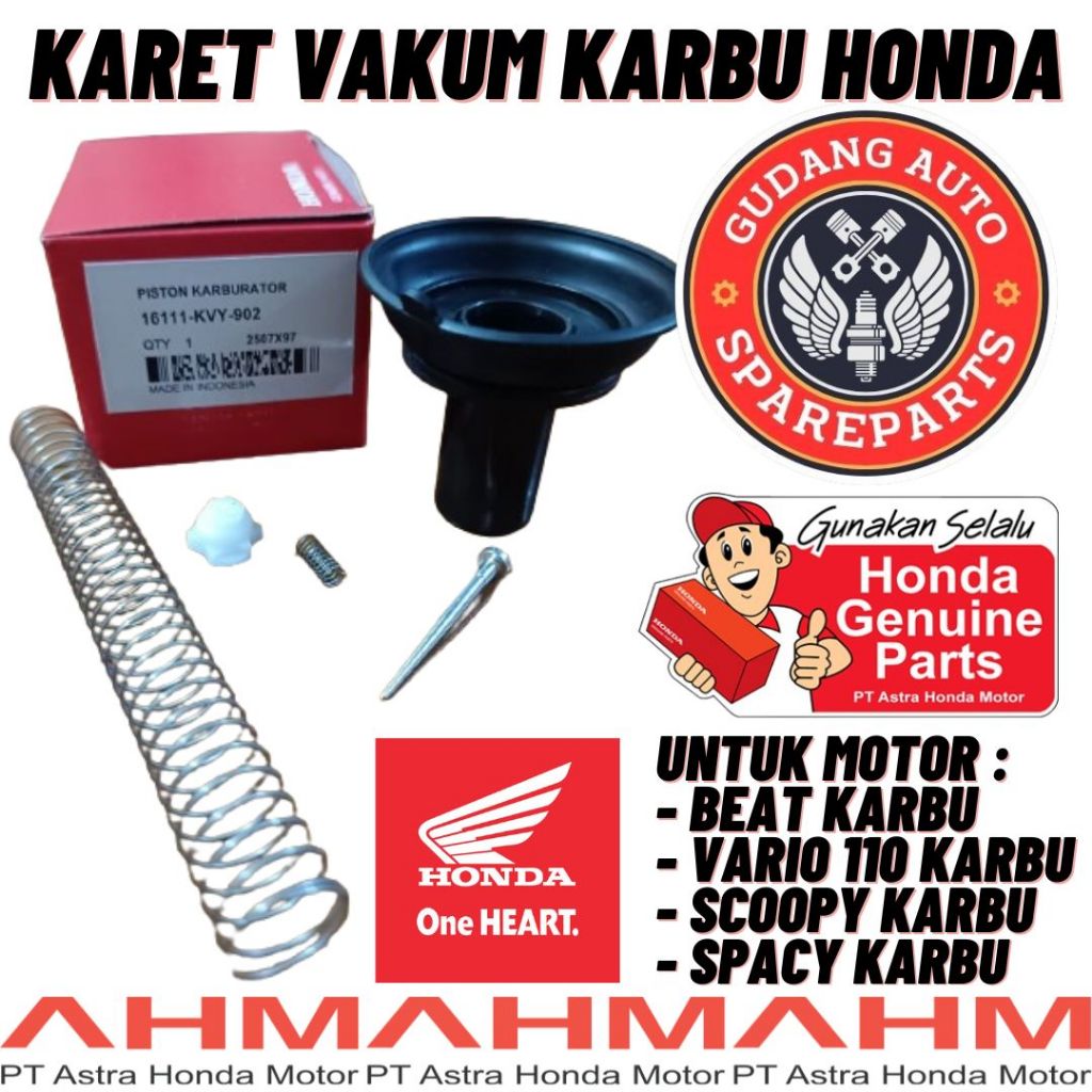 Ori AHM Part Karet Vakum Karburator Honda Beat Karbu Vario Karbu Scoopy Karbu Spacy Karbu