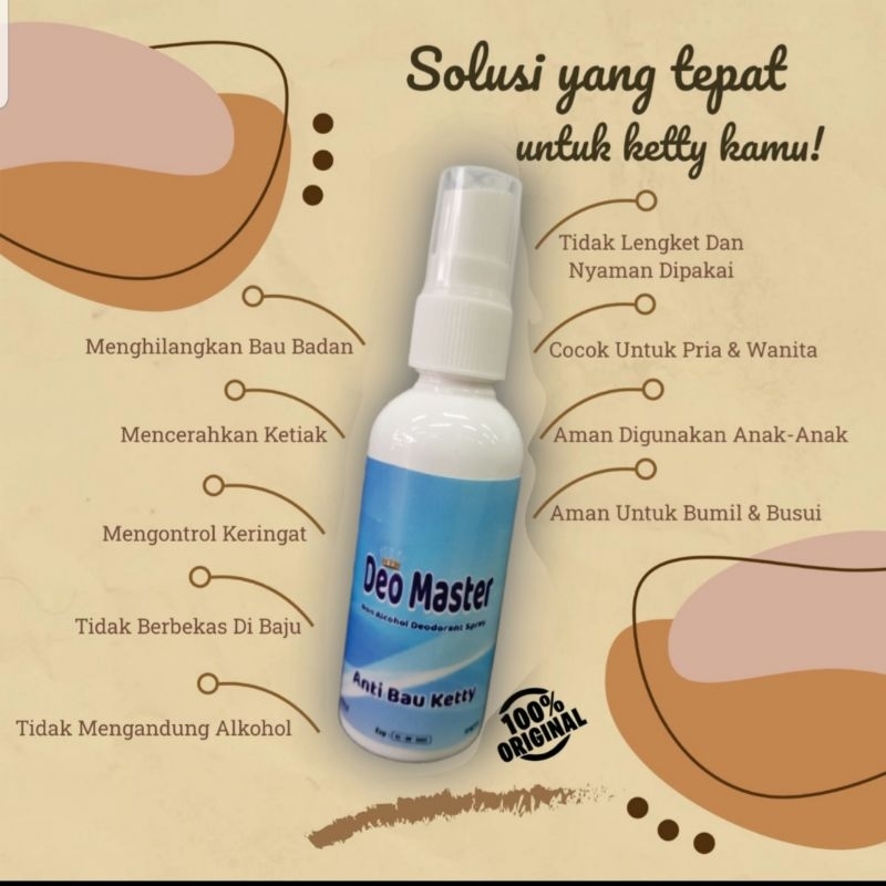Deo Master deodorant tawas spray 60 Ml Ampuh mencegah bau ketty hingga 48 jam