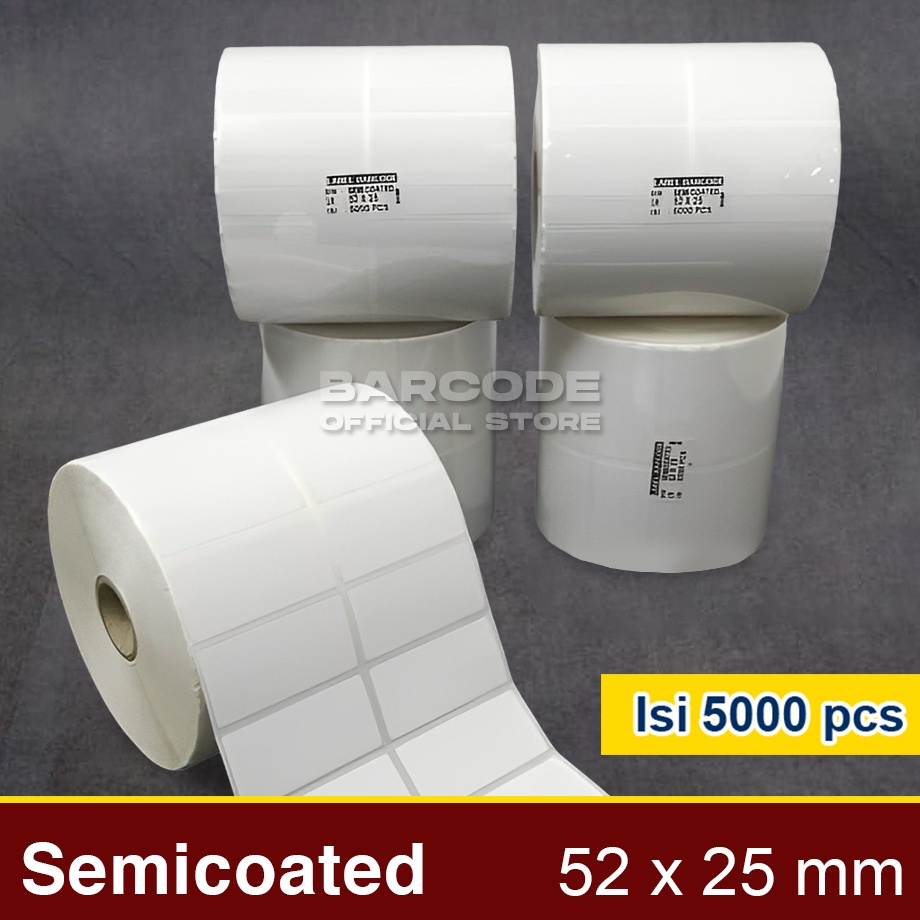 

Stock Banyak Label Barcode 52 X 25 52x25 mm 52x25mm 2 Line Kes Sticker Semicoated