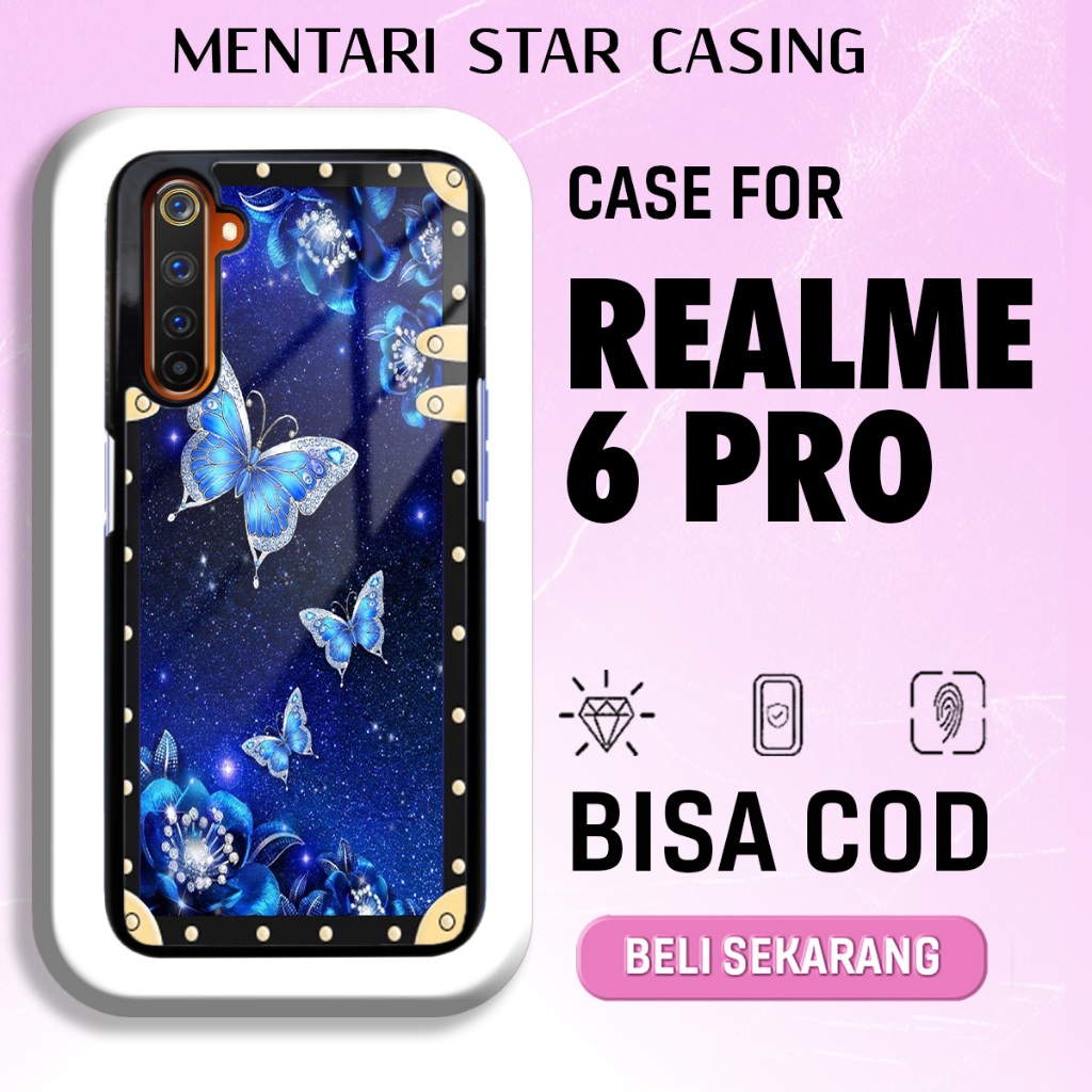 Case Realme 6 Pro Terbaru - Realme 6 Pro - Motif Kupu kupu - Hardcase Premium Glossy - Softcase Hp R