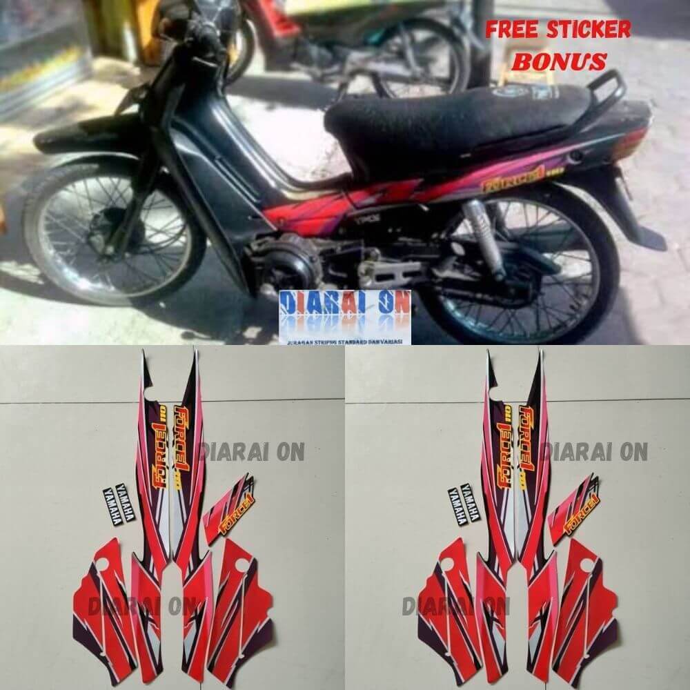 Striping Stiker Yamaha Force One Force 1 Force1 1996 1997 - Force1 110 95 96 97 Merah Murah