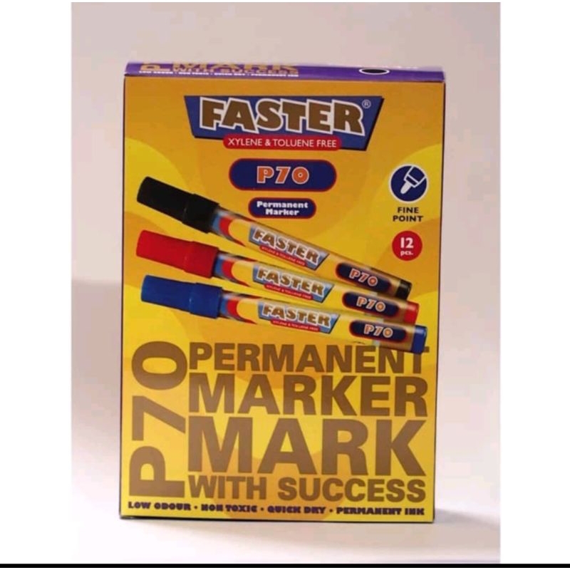 

SPIDOL PERMANENT FASTER P70 WARNA HITAM ISI 12 PCS