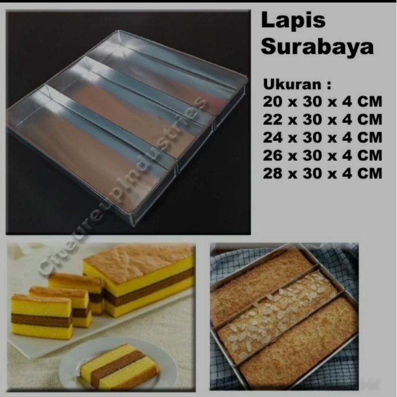 loyang Lapis Surabaya / Loyang Sekat tiga / Lapis Surabaya bahan Alumunium