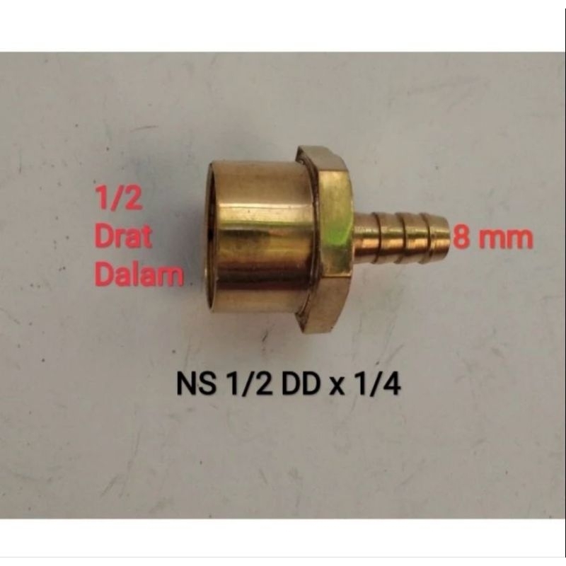 nepel selang drat dalam 1/2 x 1/4