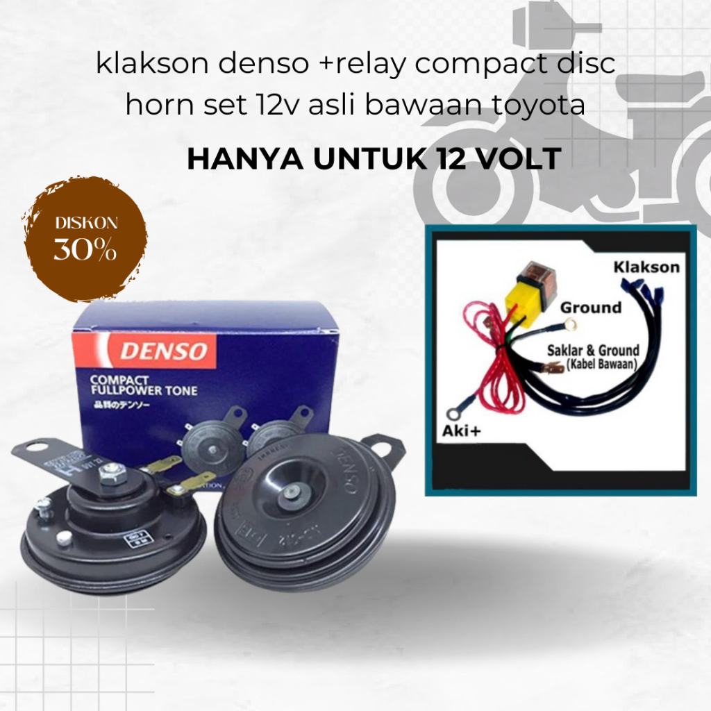 Klakson Denso Compact Disc 12volt 1 SET Klakson Denso Compact Disc