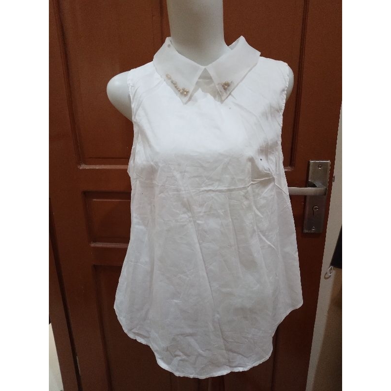 BLOUSE PUTIH SIFON PRELOVED