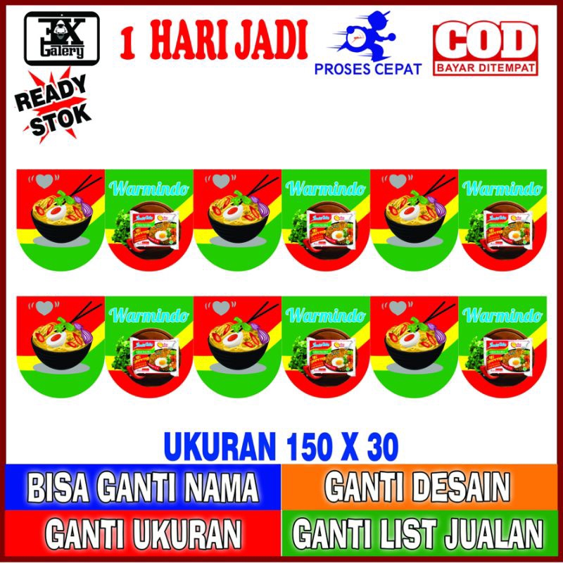 RENDA WARMINDO, BANNER WARMINDO UKURAN 150 X 30