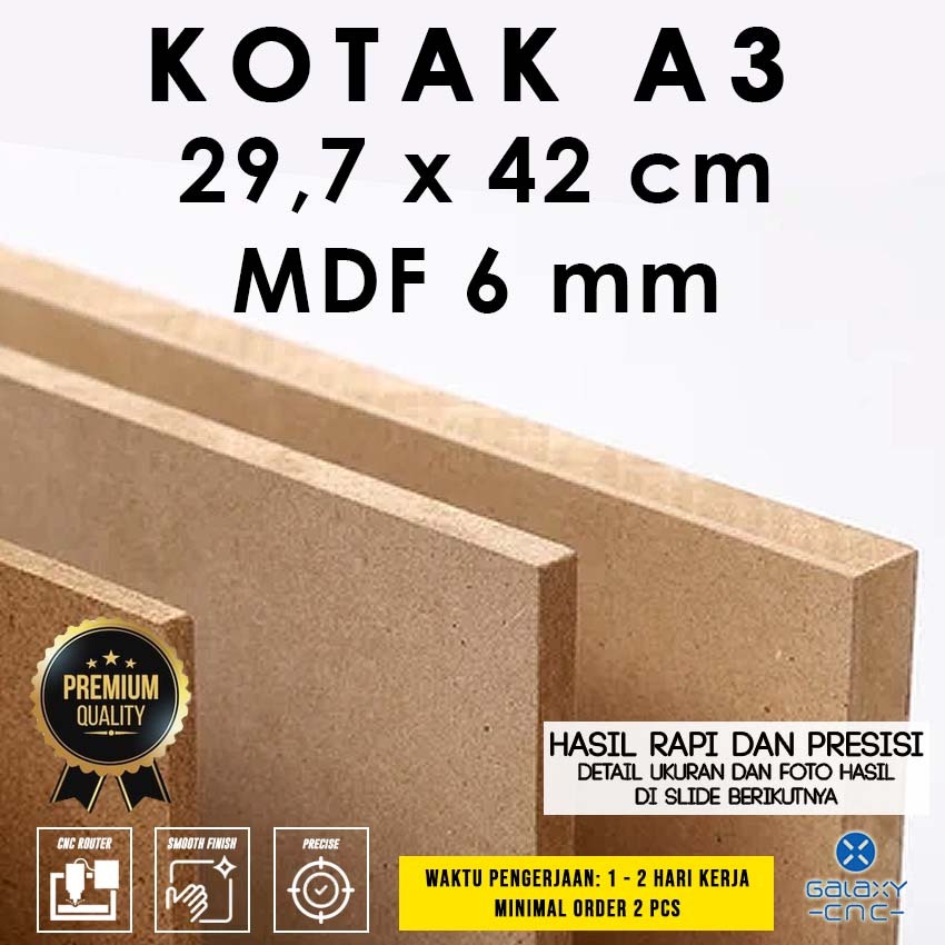 Papan kayu kotak A3 - MDF 6 mm
